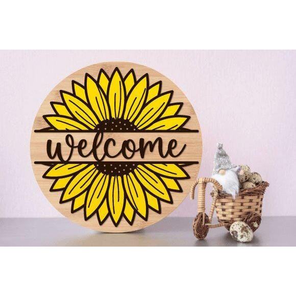 Welcome or Home Sweet Home Laser Cut Custom Wood Signs Gift - Picture 3 of 7
